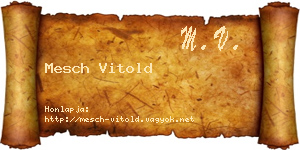 Mesch Vitold névjegykártya